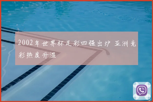 2002年世界杯足彩四强出炉 亚洲竞彩热度升温