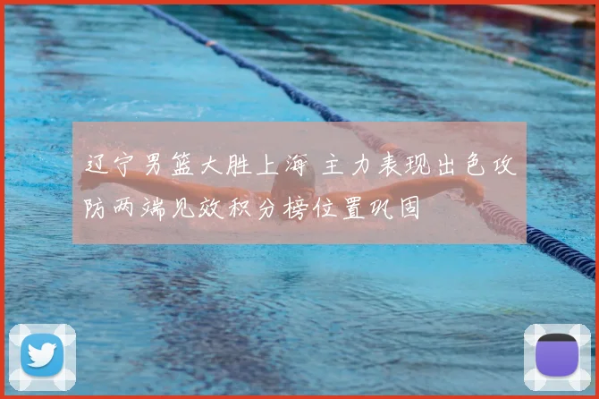 辽宁男篮大胜上海 主力表现出色攻防两端见效积分榜位置巩固